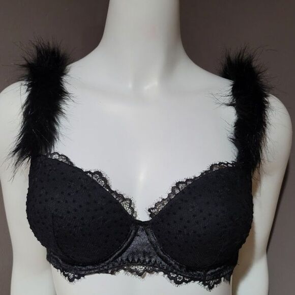 Victoria’s Secret Dream Angels Faux Fur Lined Demi Bra 32D - Picture 4 of 10
